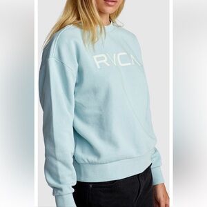 RVCA Big Logo Women’s Pullover Fleece Blue Small